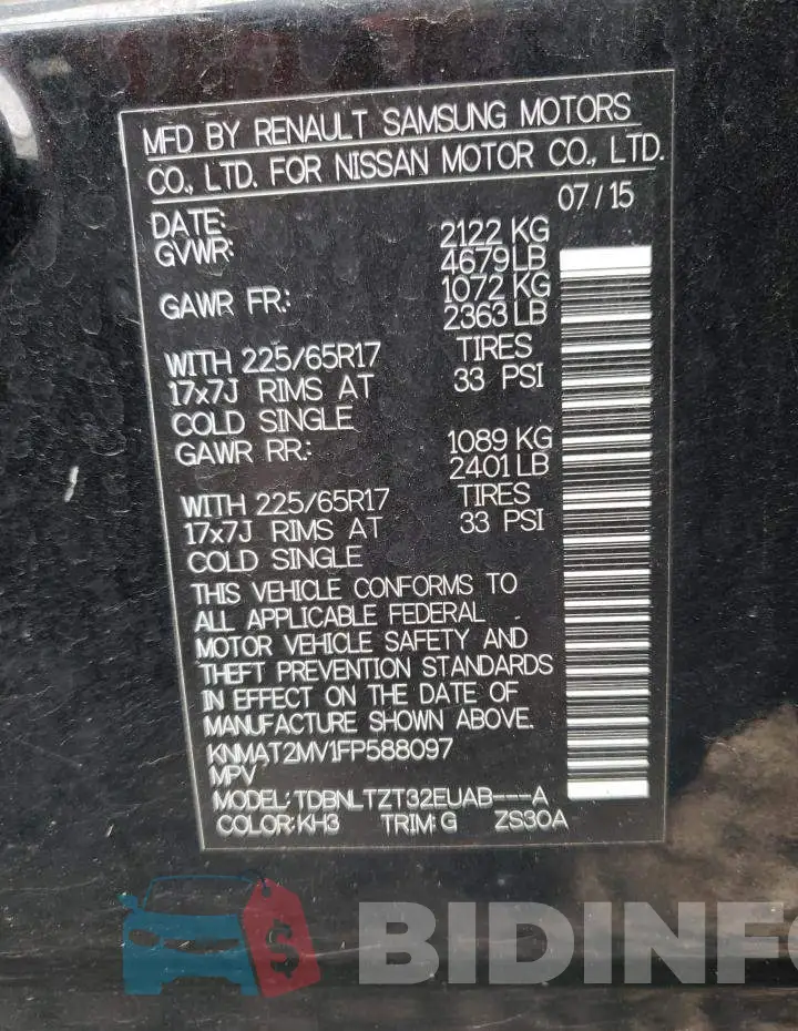 KNMAT2MV1FP588097 Photo# 13