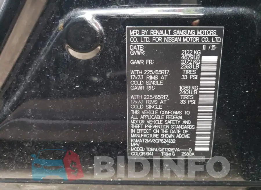 KNMAT2MV3GP624132 Photo# 10