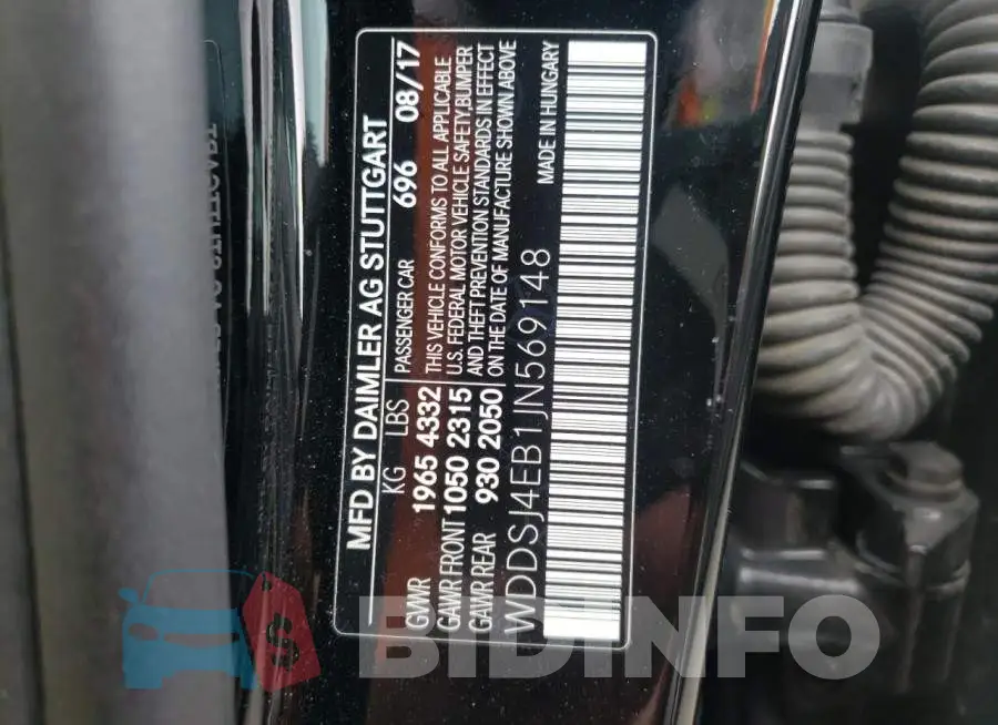 WDDSJ4EB1JN569148 Photo# 13