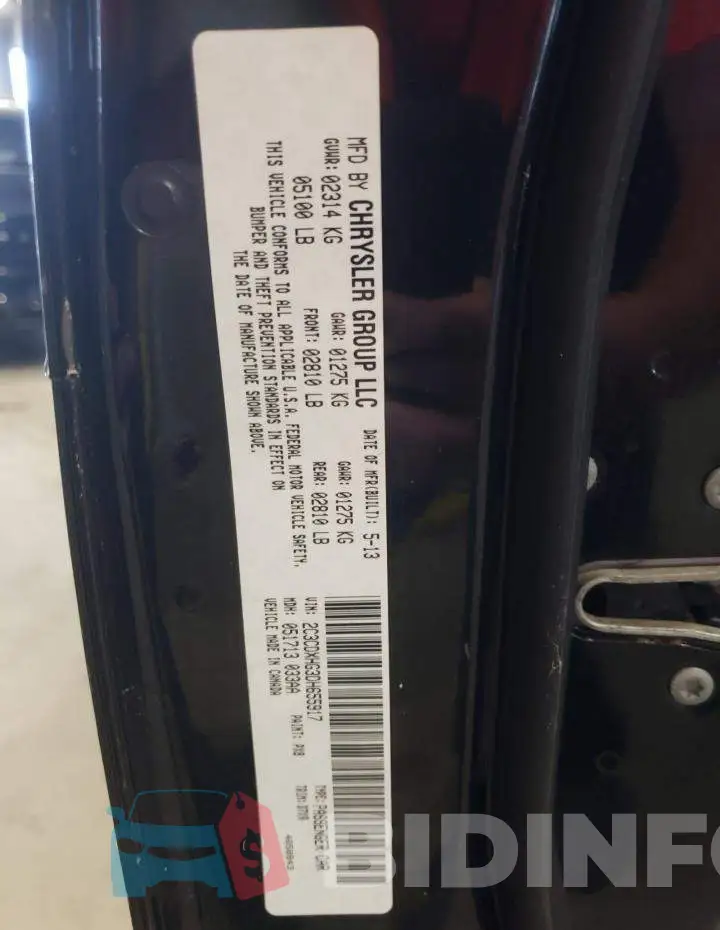 2C3CDXHG3DH655917 Photo# 10