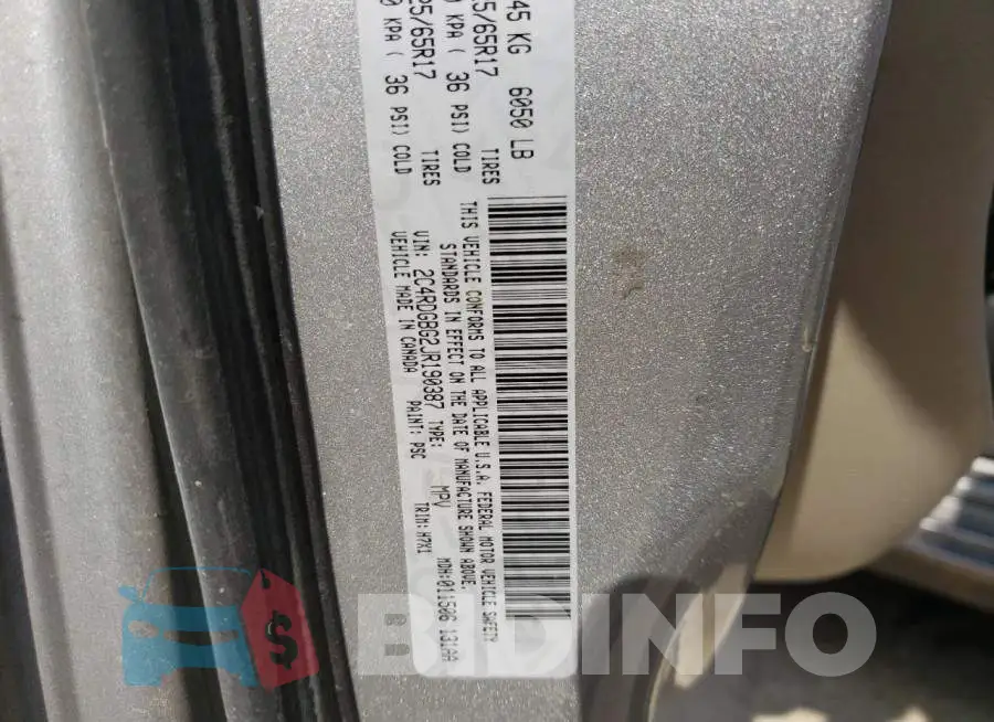 2C4RDGBG2JR190387 Photo# 10