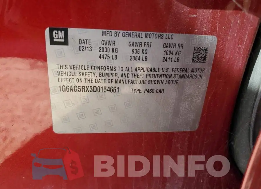 1G6AG5RX3D0154661 Photo# 10