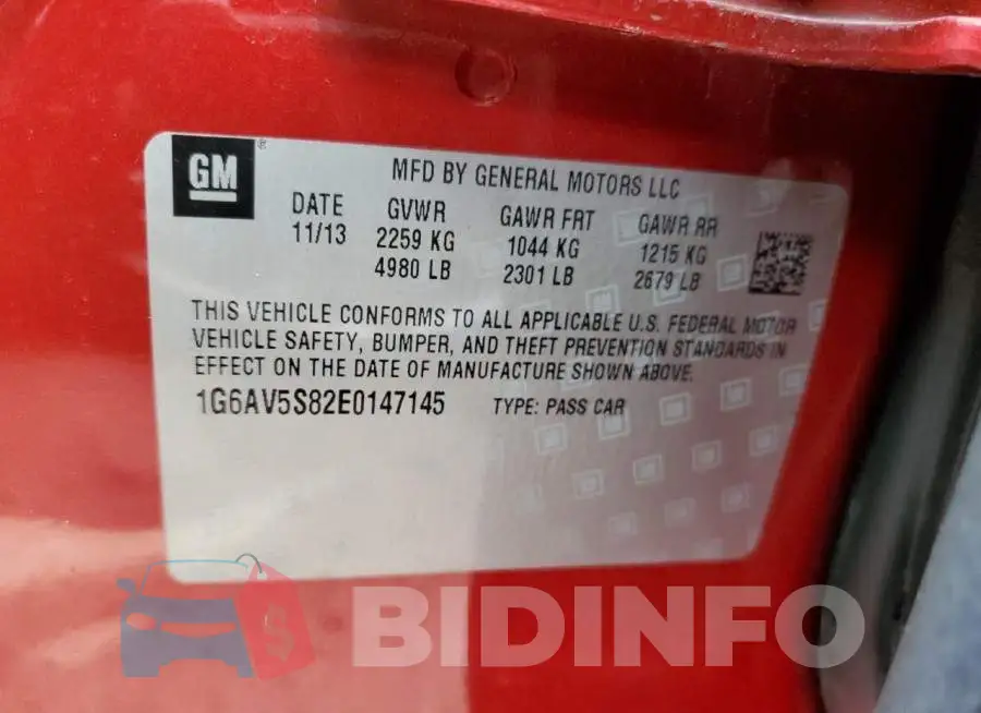 1G6AV5S82E0147145 Photo# 10