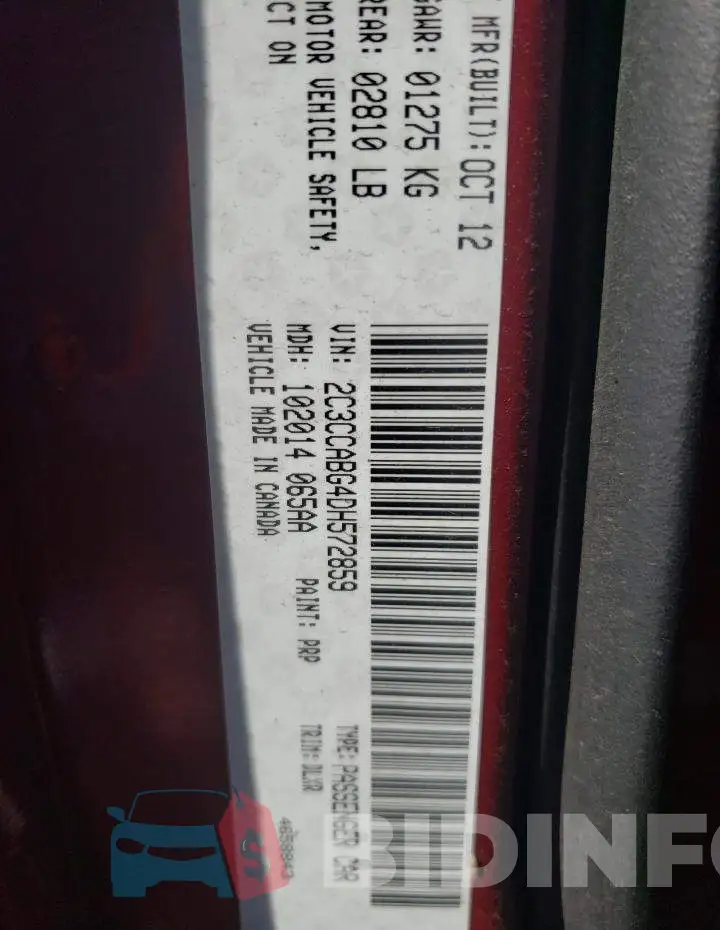 2C3CCABG4DH572859 Photo# 10