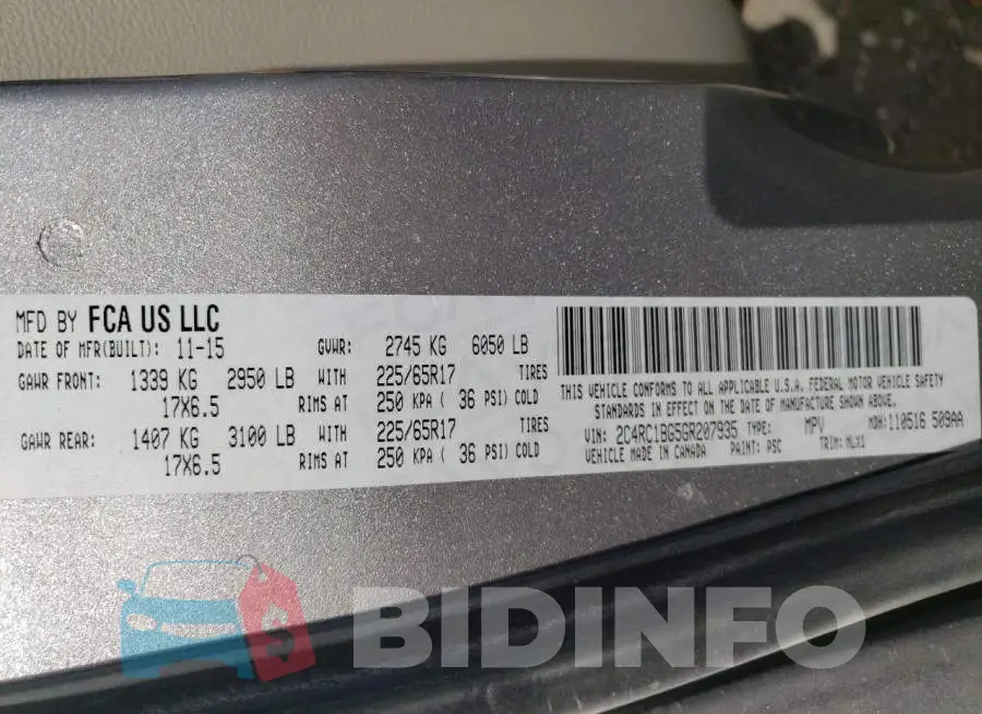 2C4RC1BG5GR207935 Photo# 10