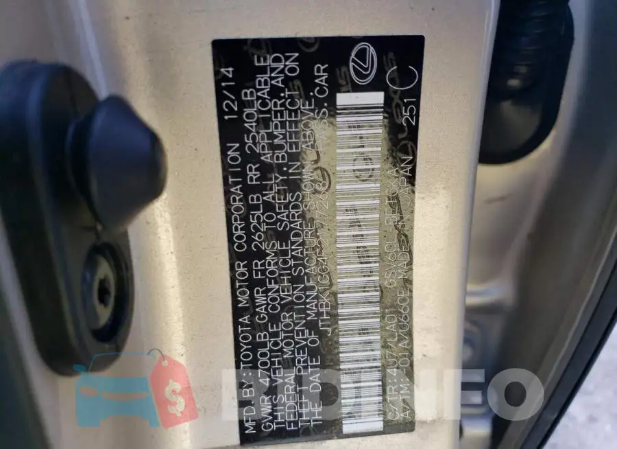 JTHBK1GG4F2177268 Photo# 10