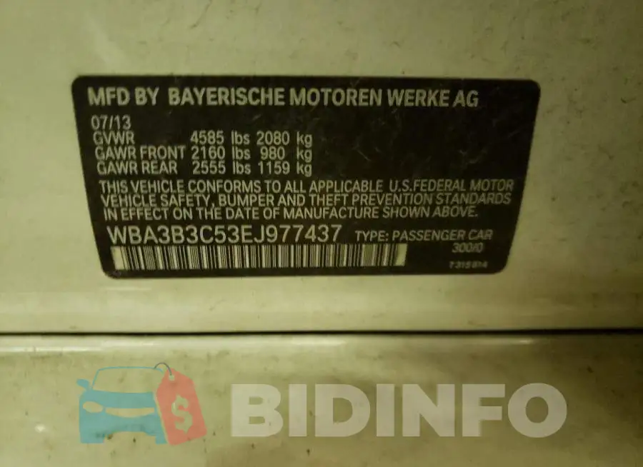 WBA3B3C53EJ977437 Photo# 12