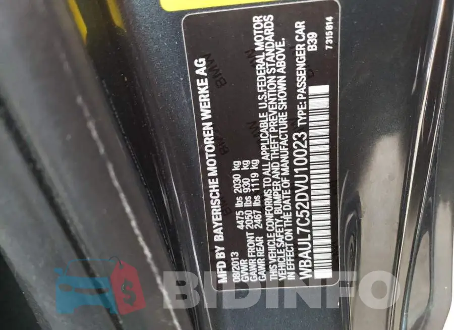 WBAUL7C52DVU10023 Photo# 10