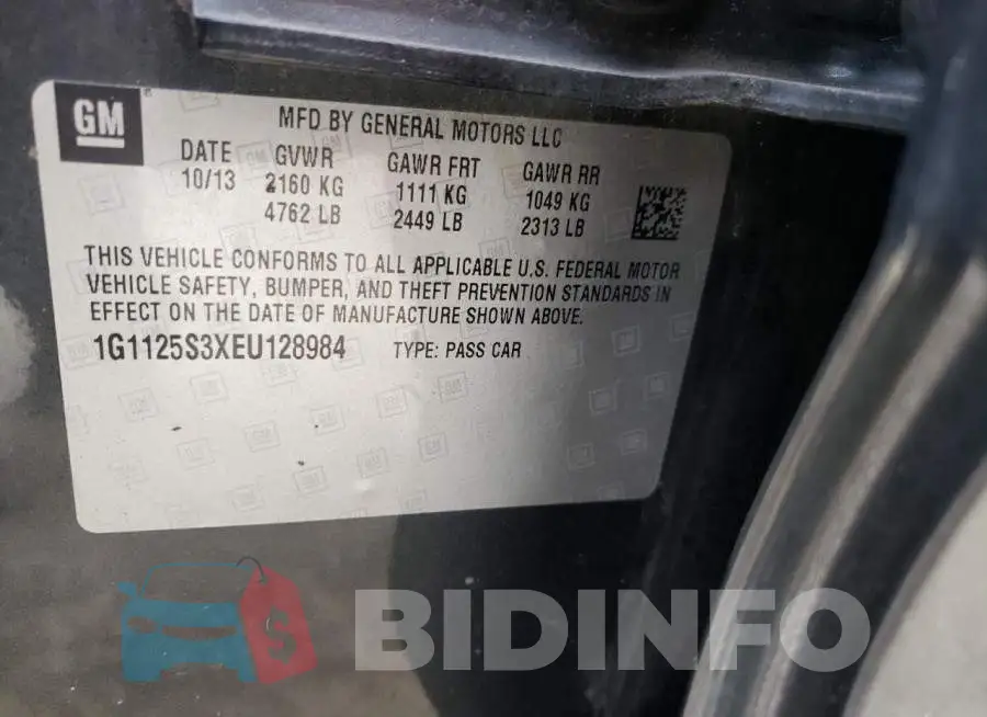1G1125S3XEU128984 Photo# 13