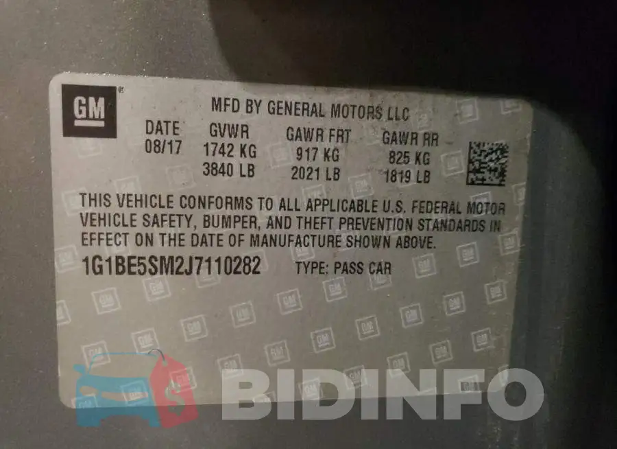1G1BE5SM2J7110282 Photo# 12