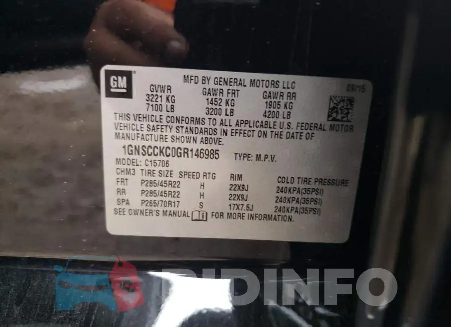 1GNSCCKC0GR146985 Photo# 13