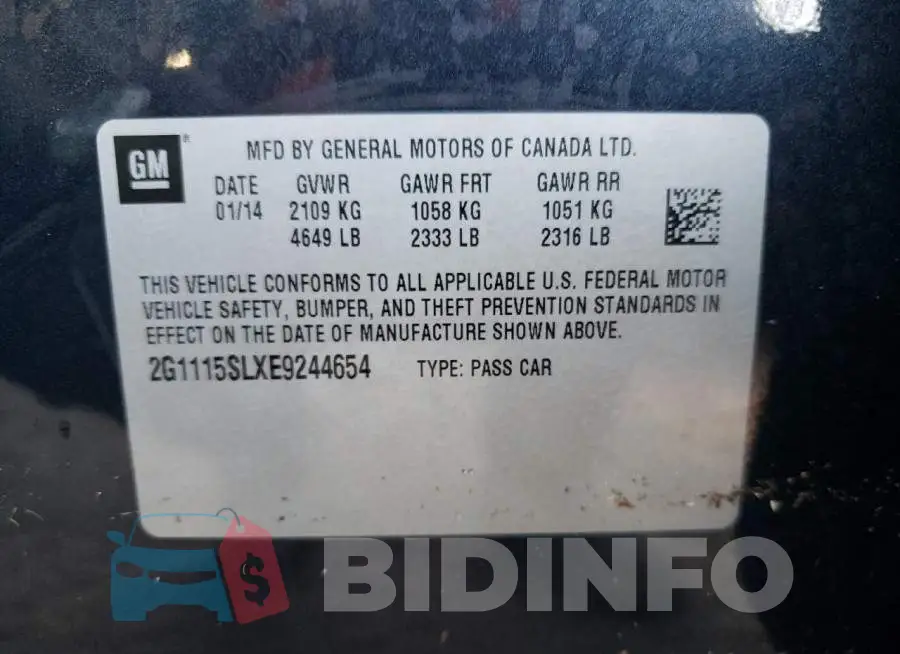 2G1115SLXE9244654 Photo# 10
