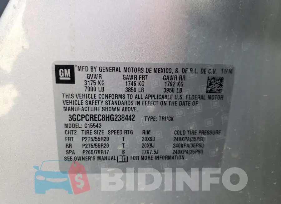 3GCPCREC8HG238442 Photo# 10
