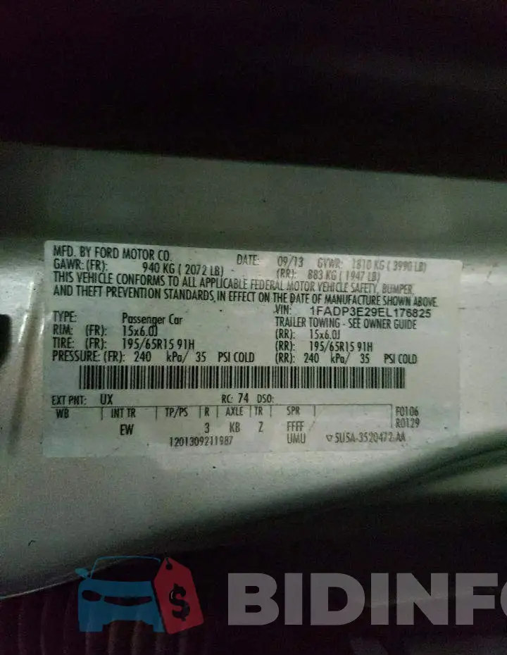 1FADP3E29EL176825 Photo# 13