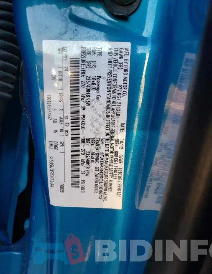 1FADP3N29DL184812 Photo# 12