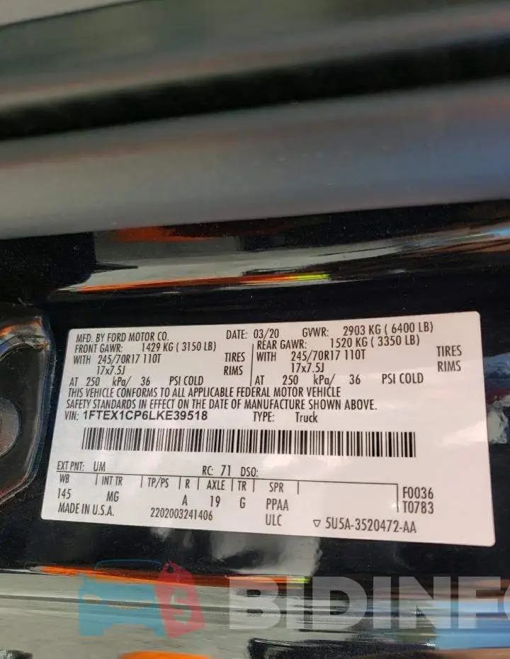 1FTEX1CP6LKE39518 Photo# 10