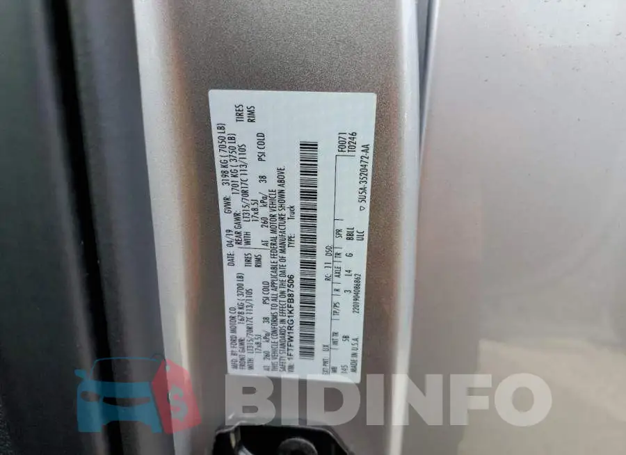 1FTFW1RG1KFB87506 Photo# 14