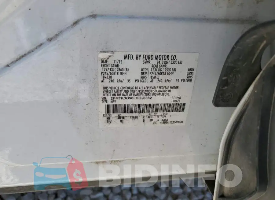 2FMTK3G96FBC26382 Photo# 10