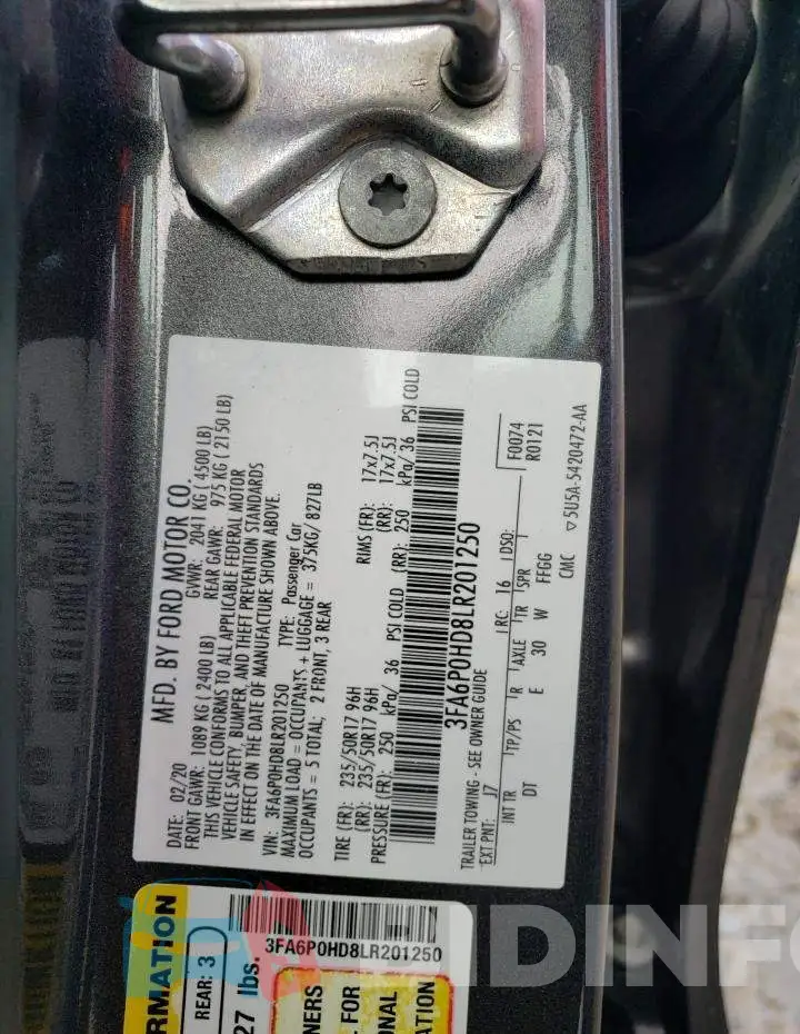 3FA6P0HD8LR201250 Photo# 10