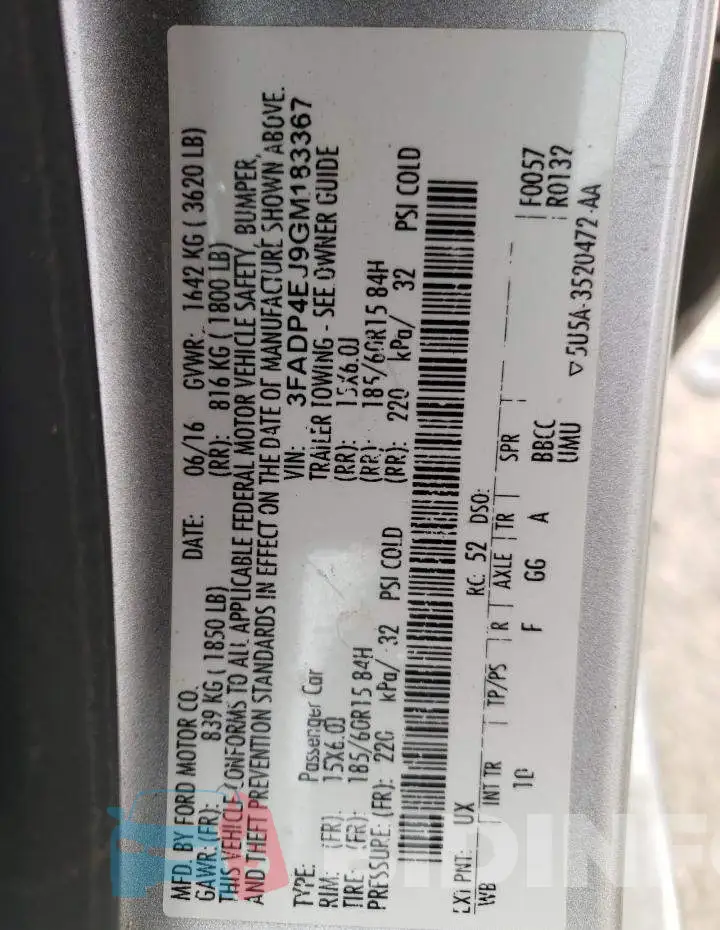 3FADP4EJ9GM183367 Photo# 10