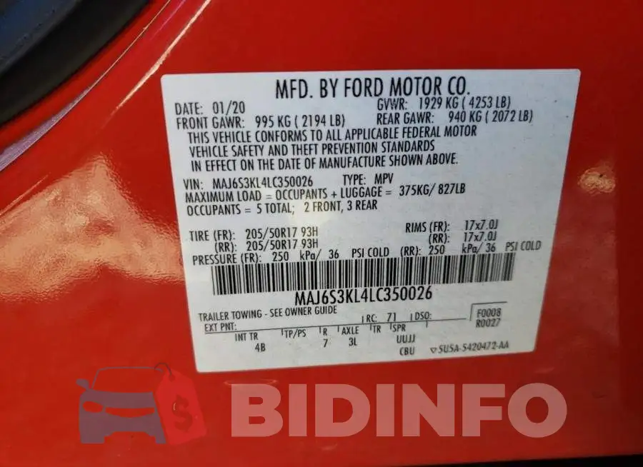 MAJ6S3KL4LC350026 Photo# 10