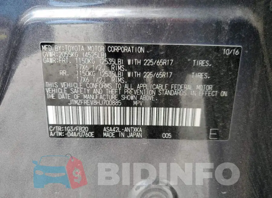 JTMZFREV8HJ700885 Photo# 10