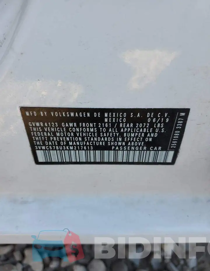 3VWC57BU3KM217613 Photo# 10