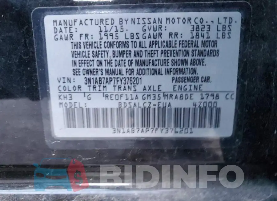3N1AB7AP7FY376201 Photo# 10