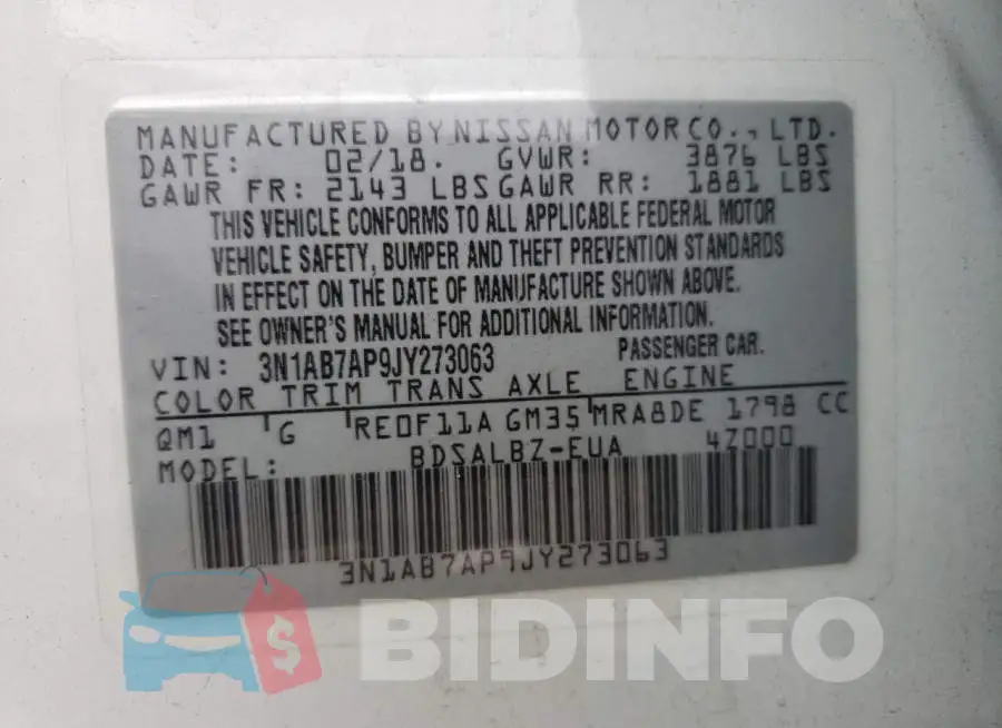 3N1AB7AP9JY273063 Photo# 10
