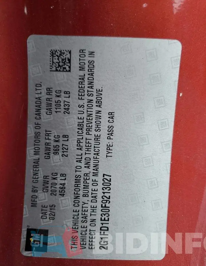 2G1FD1E30F9213027 Photo# 10