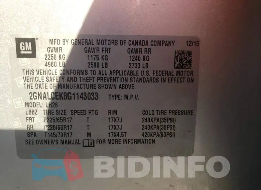2GNALCEK8G1143033 Photo# 10