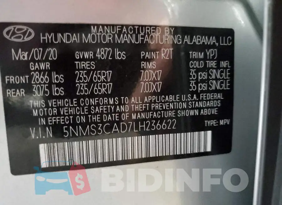 5NMS3CAD7LH236622 Photo# 10