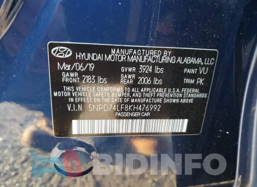 5NPD74LF8KH476992 Photo# 10