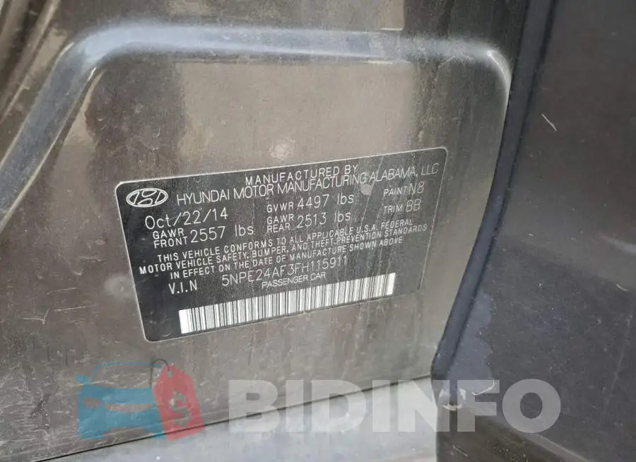 5NPE24AF3FH115911 Photo# 12