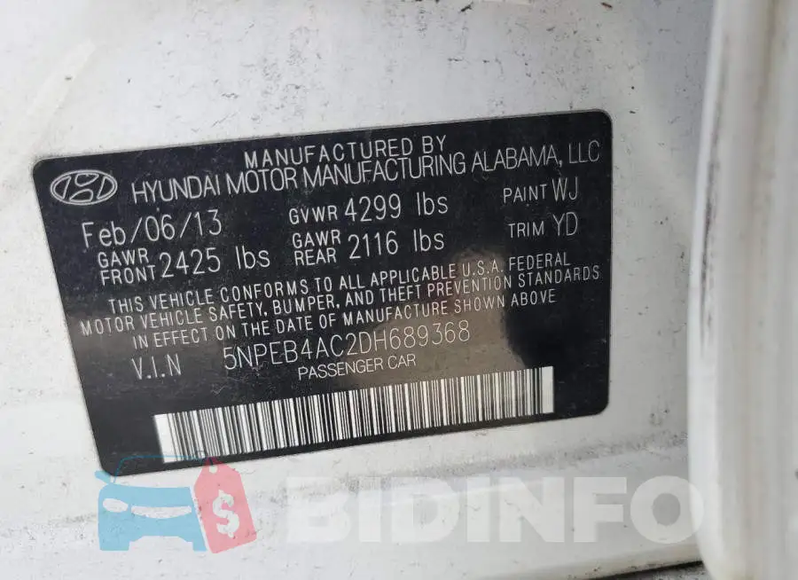 5NPEB4AC2DH689368 Photo# 10