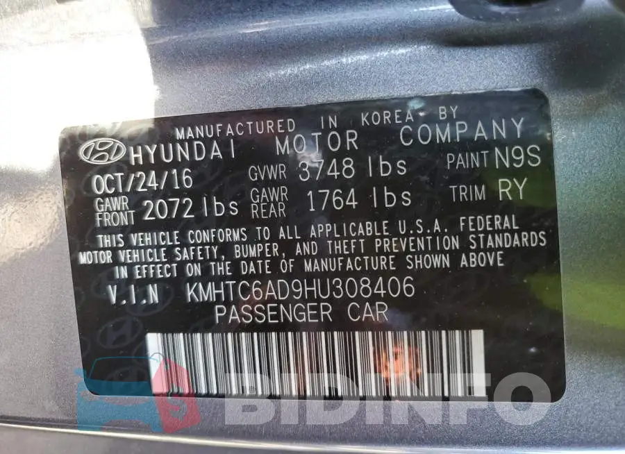 KMHTC6AD9HU308406 Photo# 12