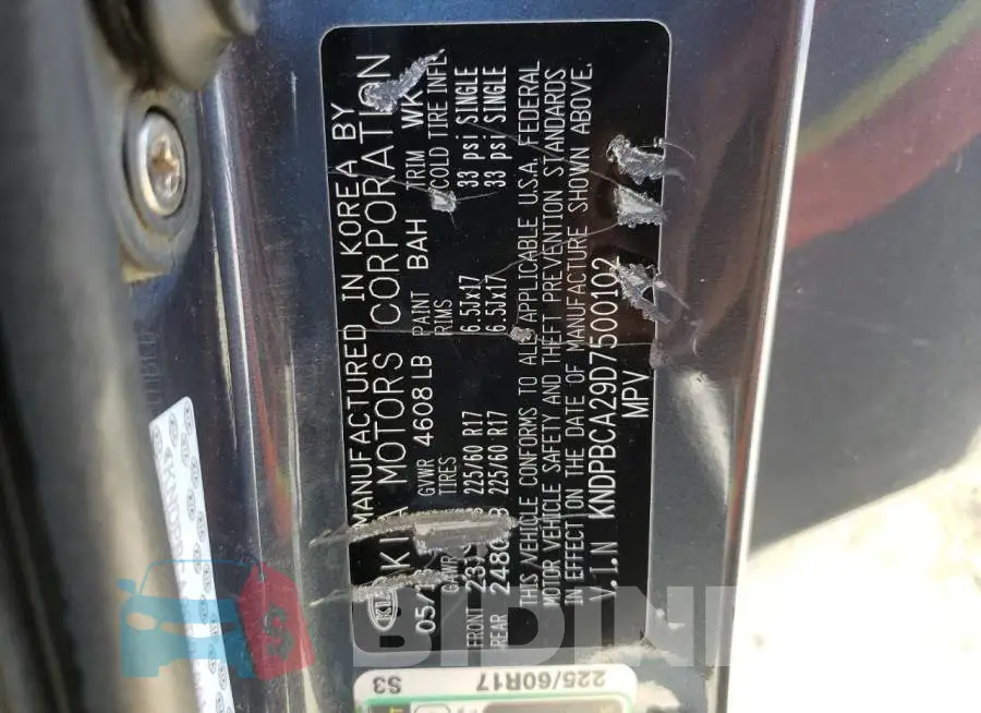 KNDPBCA29D7500102 Photo# 10