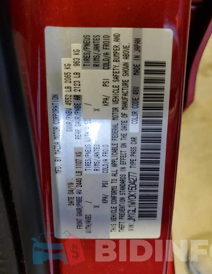 JM1GL1WY0K1504277 Photo# 10