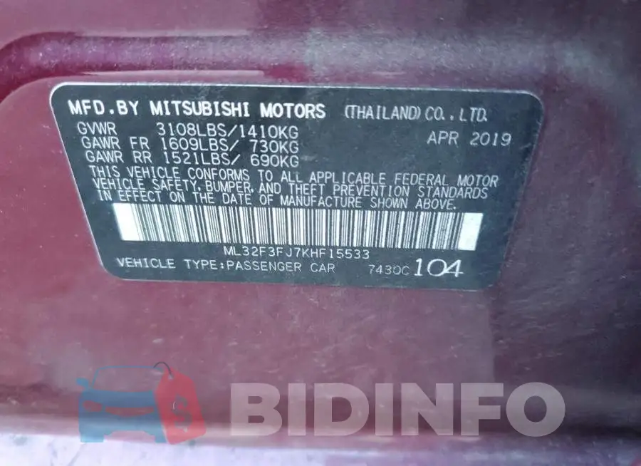 ML32F3FJ7KHF15533 Photo# 10