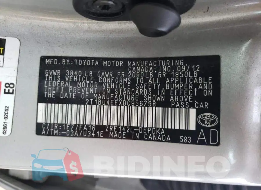 2T1BU4EEXDC956798 Photo# 10