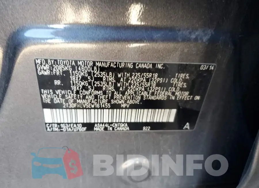 2T3DFREV5EW161455 Photo# 13