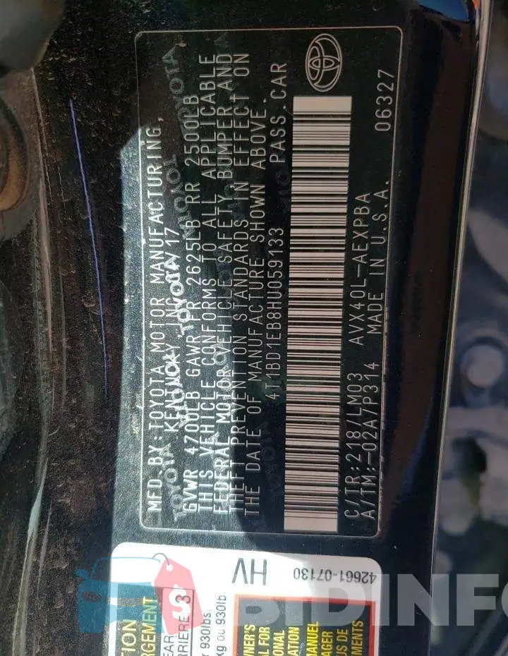 4T1BD1EB8HU059133 Photo# 10