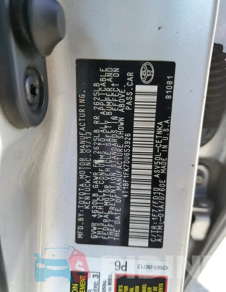 4T1BF1FK7DU653926 Photo# 12