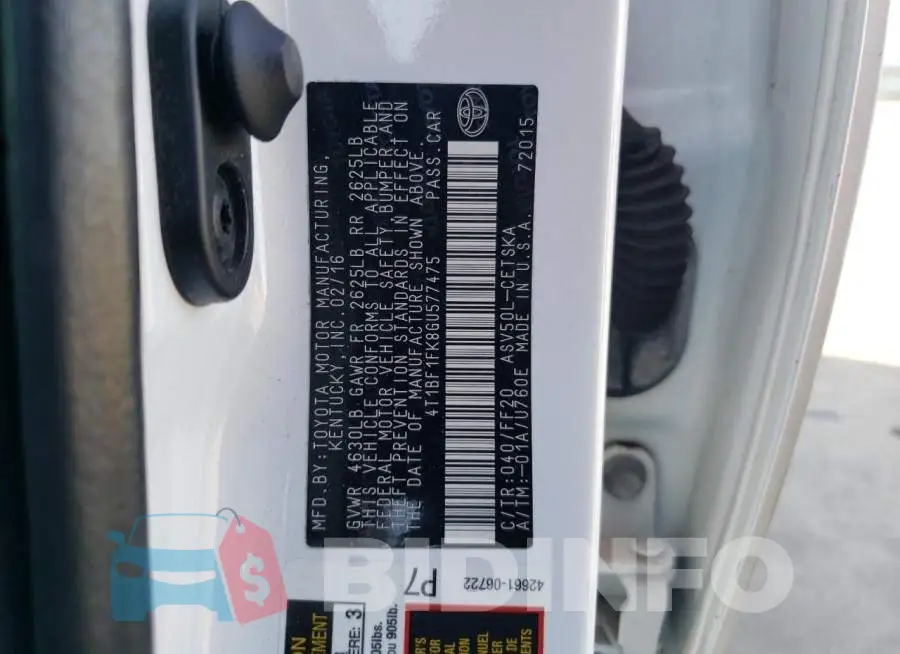 4T1BF1FK8GU577475 Photo# 10