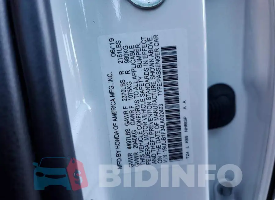 19UUB1F34LA002403 Photo# 10