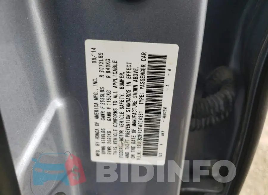 19UUB2F73FA004351 Photo# 10