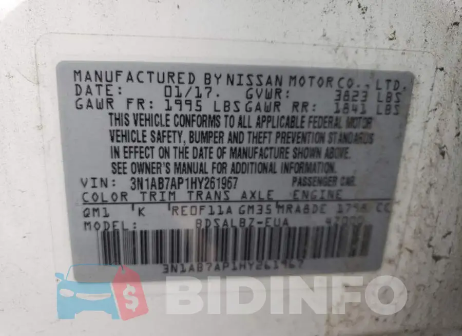 3N1AB7AP1HY261967 Photo# 12