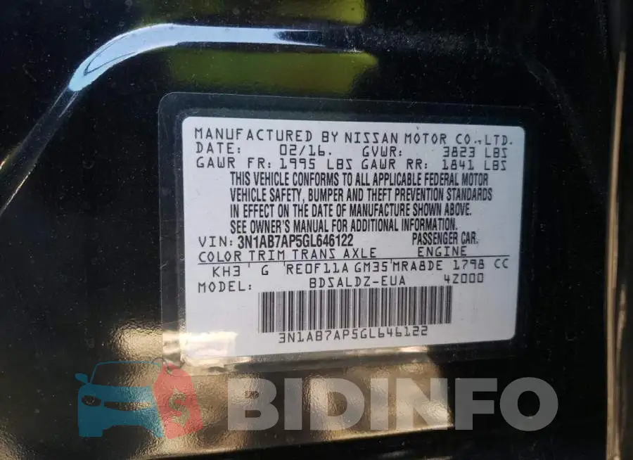 3N1AB7AP5GL646122 Photo# 12