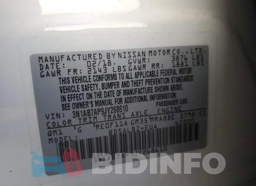 3N1AB7AP9JY268610 Photo# 12