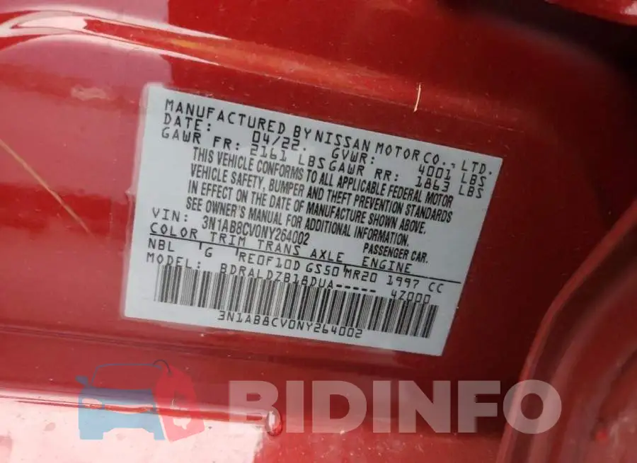 3N1AB8CV0NY264002 Photo# 10